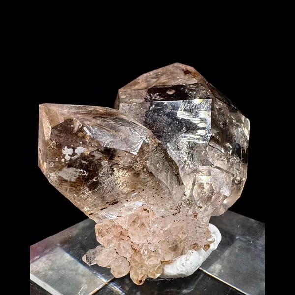 Smoky skeletal quartz cluster from Namibia — alternate view