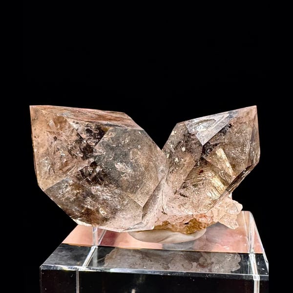 Smoky skeletal quartz cluster from Namibia — detail view