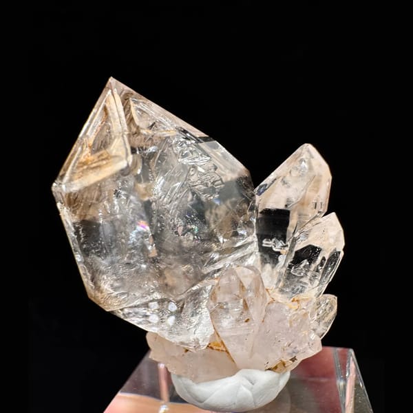Clear skeletal quartz cluster from Namibia — alternate view
