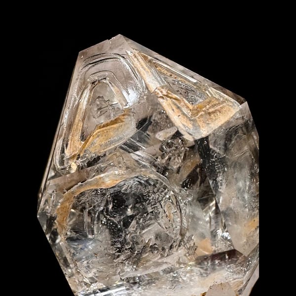 Clear skeletal quartz cluster from Namibia — detail view