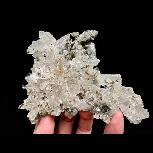 Himalayan green phantom quartz cluster from Pakistan — alternate view