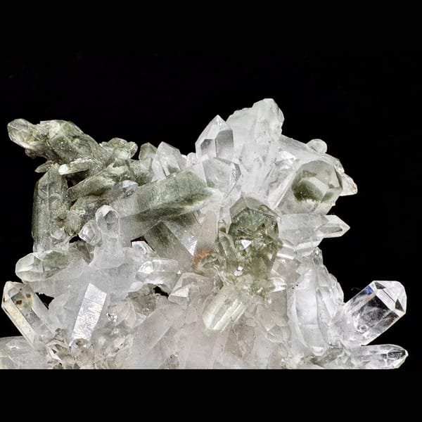 Himalayan green phantom quartz cluster from Pakistan — alternate view