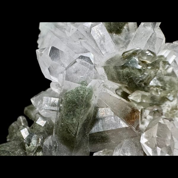 Himalayan green phantom quartz cluster from Pakistan — detail view
