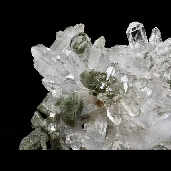 Himalayan green phantom quartz cluster from Pakistan — detail view