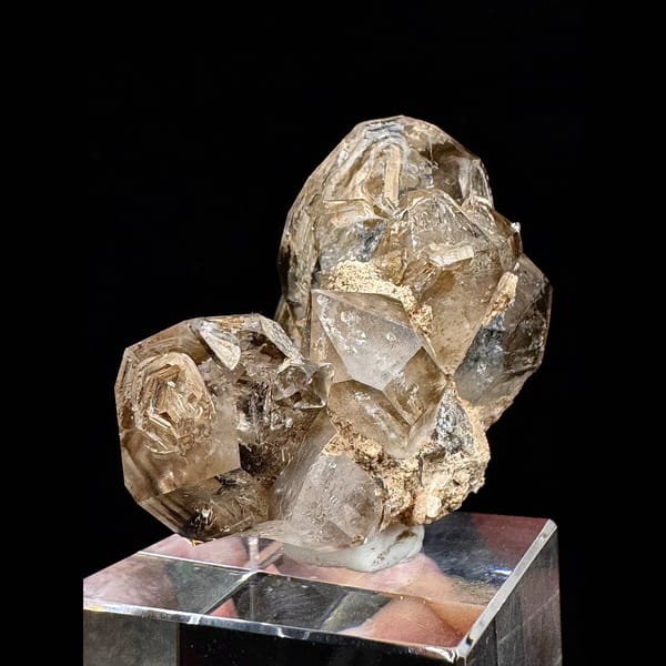 Smoky skeletal quartz flower cluster from Namibia — alternate view