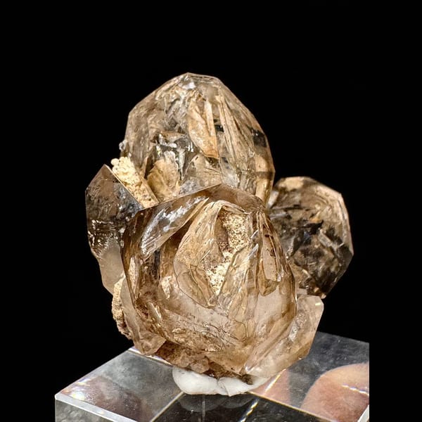 Smoky skeletal quartz flower cluster from Namibia — detail view