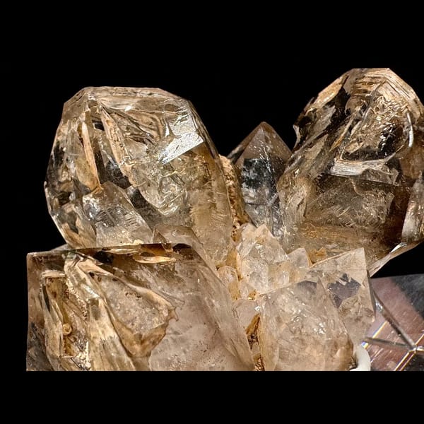 Smoky skeletal quartz flower cluster from Namibia — detail view