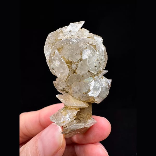 Yellow-skinned quartz with petal calcite from Inner Mongolia — alternate view