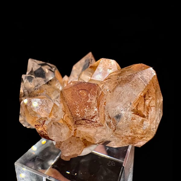 Peach skeletal quartz cluster from Namibia — complete view