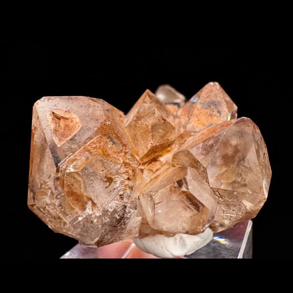 Peach skeletal quartz cluster from Namibia — alternate view
