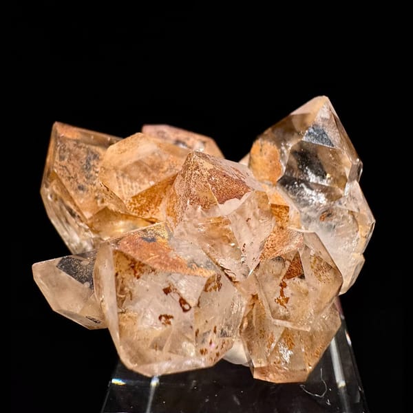 Peach skeletal quartz cluster from Namibia — alternate view