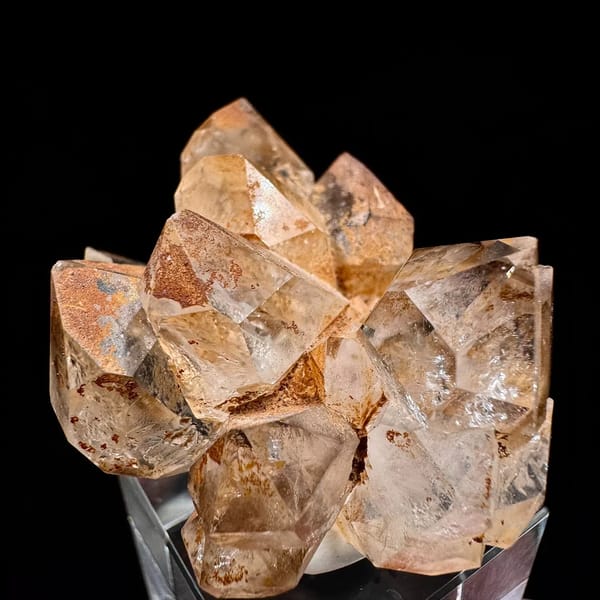Peach skeletal quartz cluster from Namibia — detail view