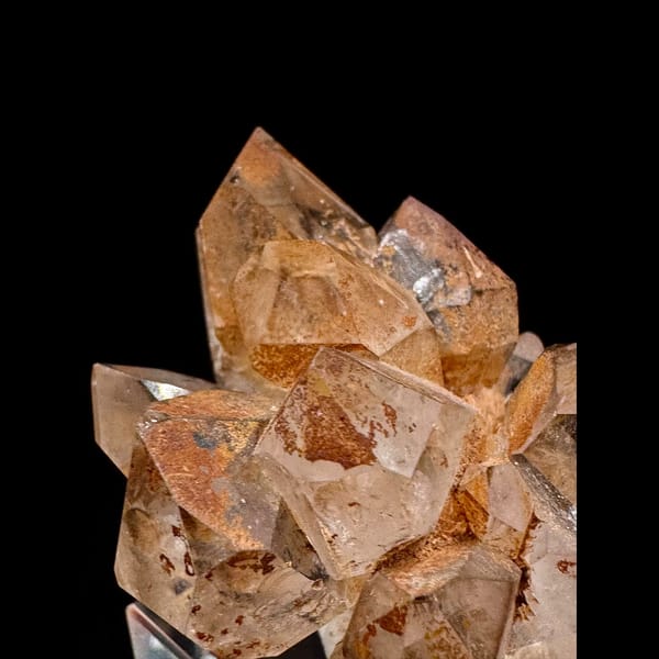 Peach skeletal quartz cluster from Namibia — detail view