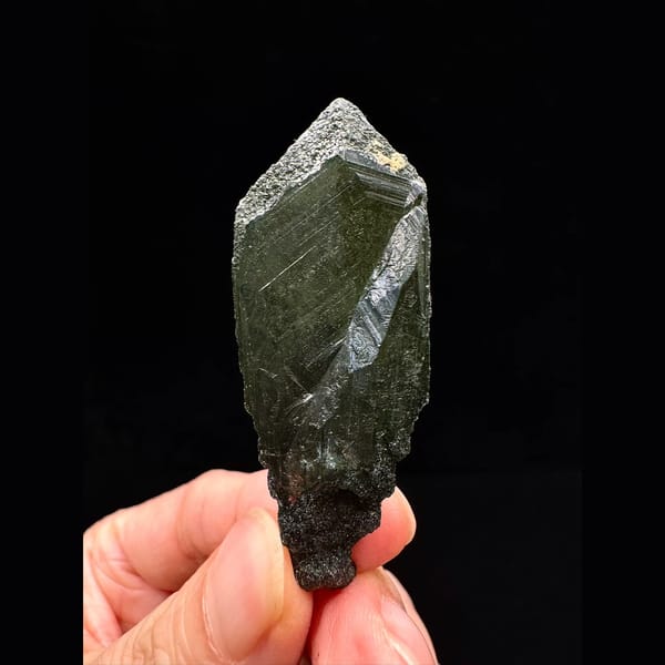 Himalayan green phantom scepter quartz floater from Nepal — alternate view