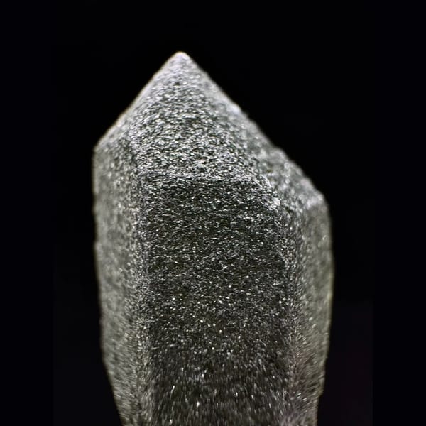 Himalayan green phantom scepter quartz floater from Nepal — detail view