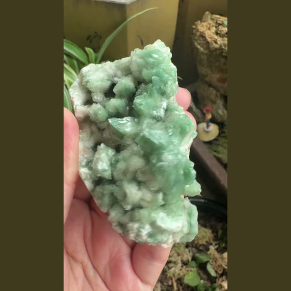 Green Apophyllite on White Matrix 8.0 cm
