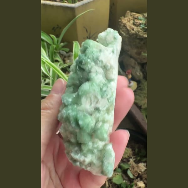 Green Apophyllite on White Matrix 8.0 cm — alternate view