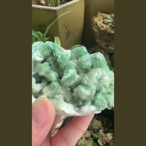 Green Apophyllite on White Matrix 8.0 cm — alternate view