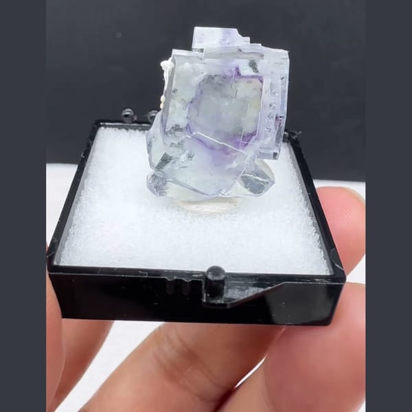 Clear Fluorite with Mica Inclusions Yaogangxian 2.0 cm — detail view