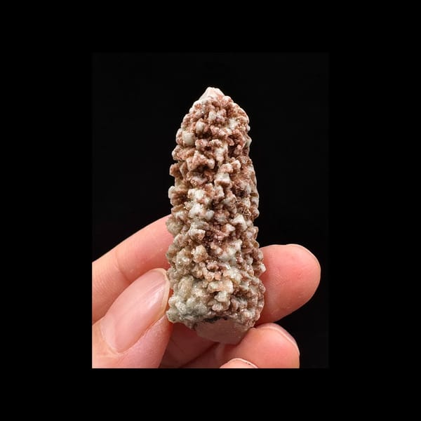Silky quartz with pink-white calcite from Inner Mongolia — complete calcite-rich front view