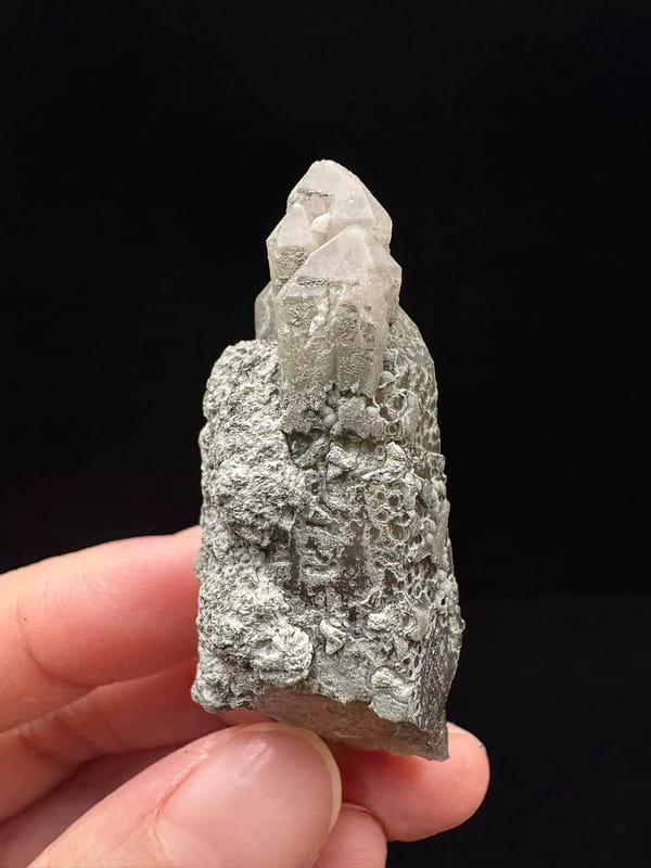 Secondary-Growth Quartz with Calcite — Inner Mongolia — complete view 3 of the exact specimen