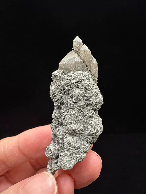 Secondary-Growth Quartz with Calcite — Inner Mongolia — complete view 2 of the exact specimen
