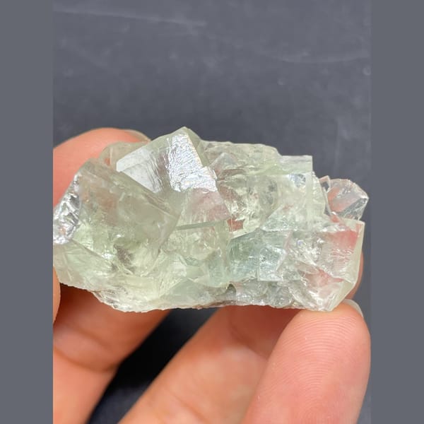 Glassy pale green fluorite from Hunan — alternate view
