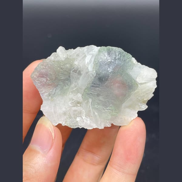Glassy pale blue-green fluorite from Shangbao Hunan — complete view