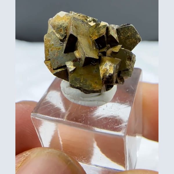 Fluorite with Golden Arsenopyrite Yaogangxian 1.5 cm — alternate view