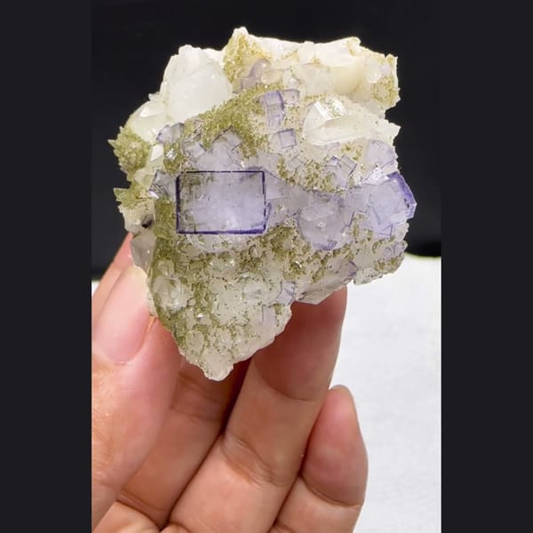 Fluorite on Quartz with Chlorite Yaogangxian 5.2 cm — complete view