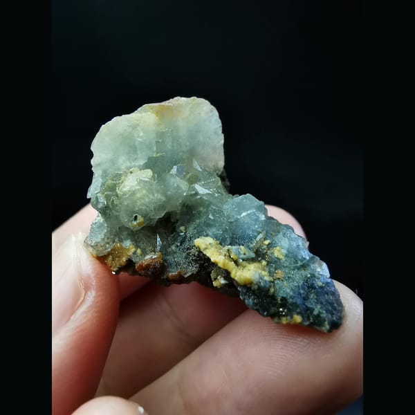 Bladed platy calcite with pyrite and mica — complete view
