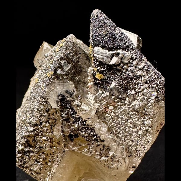 Clear Calcite with Black Needle Inclusions 4.5 cm — detail view