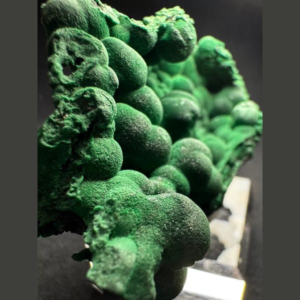 Green Malachite with Velvety Crystals 6.0 cm — detail view