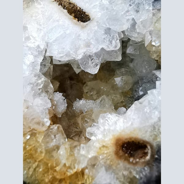 Matched pair of Brazilian agate geode halves — alternate view