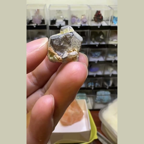 Grey Double-Terminated Quartz Mozambique 2.5 cm — alternate view