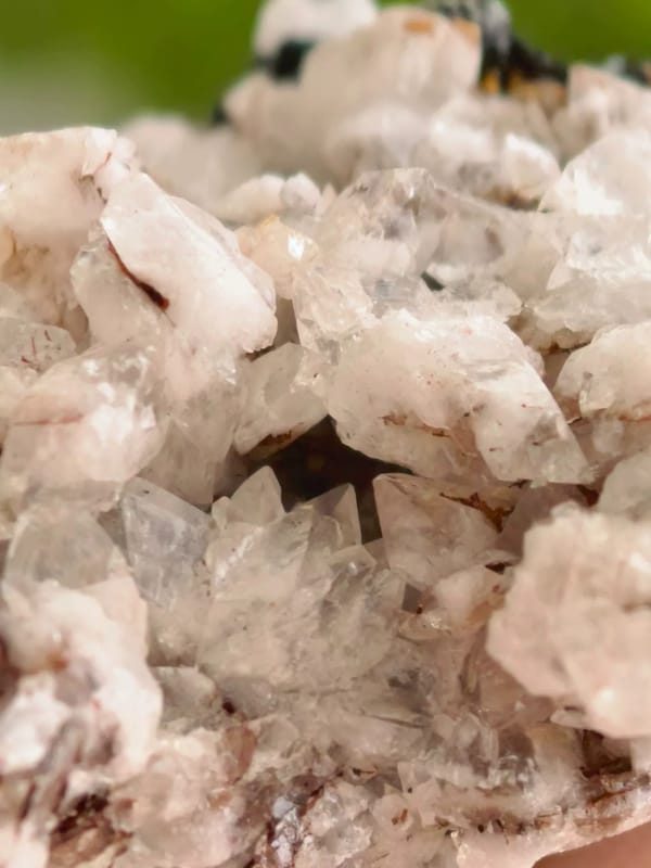 Calcite Crystals on Dark Limonite Matrix — Guizhou — individual mineral specimen view 2