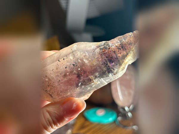 Madagascar Enhydro Skeletal Quartz 125.4 g, Mica and Red Inclusions Mineral Specimen — complete view