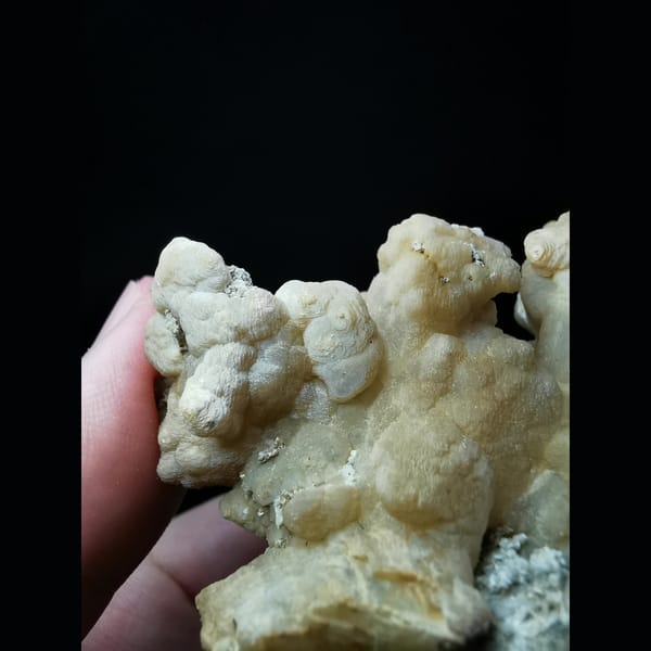 Coral-like calcite with garnet from Shijiangshan — detail view