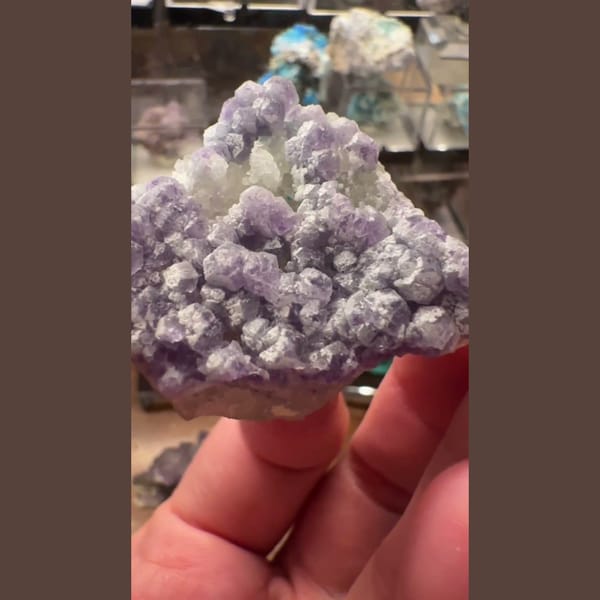 Purple Fluorite on White Crystals 6.0 cm — alternate view