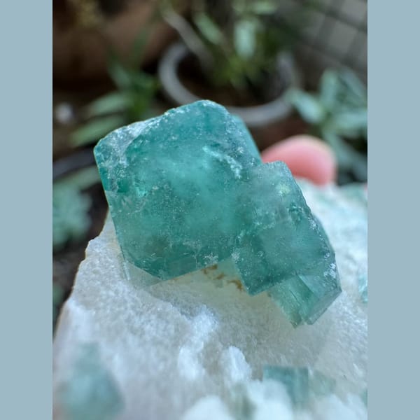 Mint Green Fluorite on Matrix 5.0 cm — alternate view