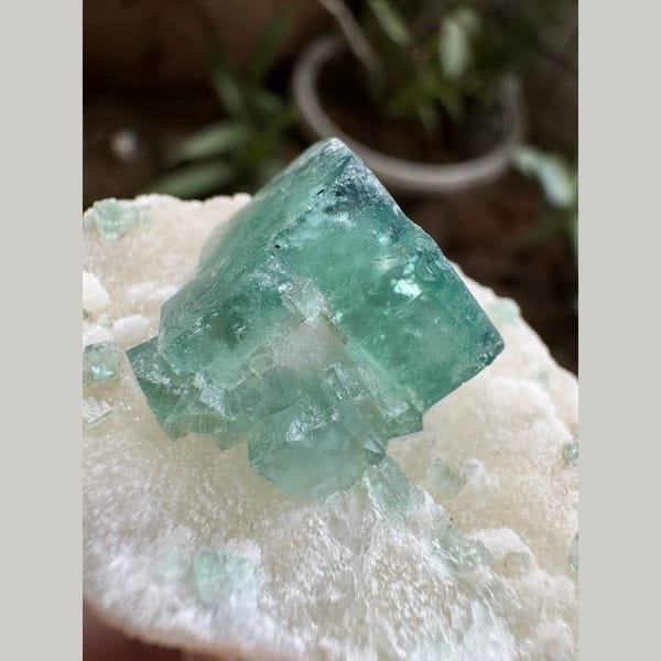 Mint Green Fluorite on Matrix 5.0 cm — alternate view