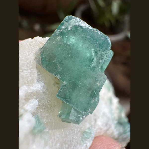 Mint Green Fluorite on Matrix 5.0 cm — detail view
