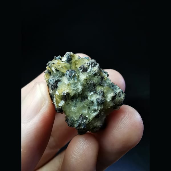 Floater two-tone platy calcite — alternate view