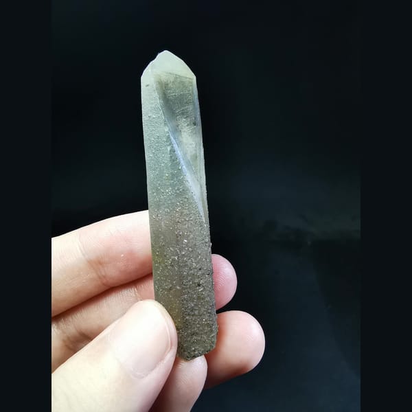 Two quartz crystals with hollow-core tops — alternate view