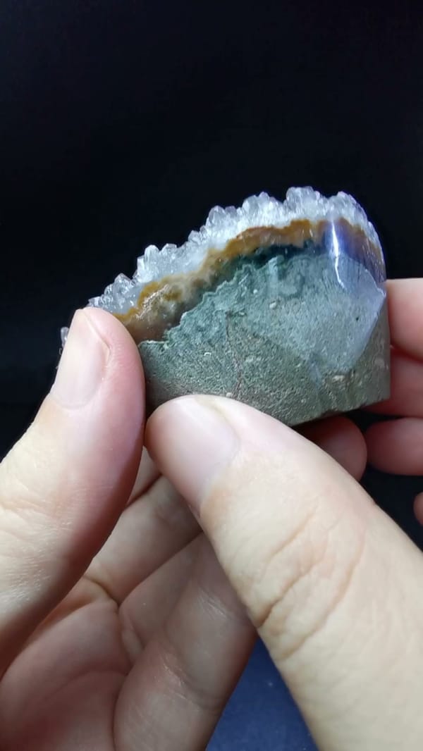Complete reverse-side view of the exact pale purple quartz cluster
