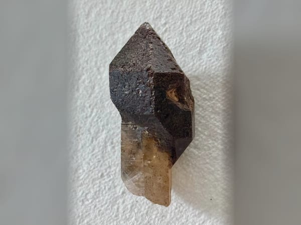 Madagascar Black Skeletal Quartz Scepter with Pyrite, 26.8 g Mineral Specimen — complete view