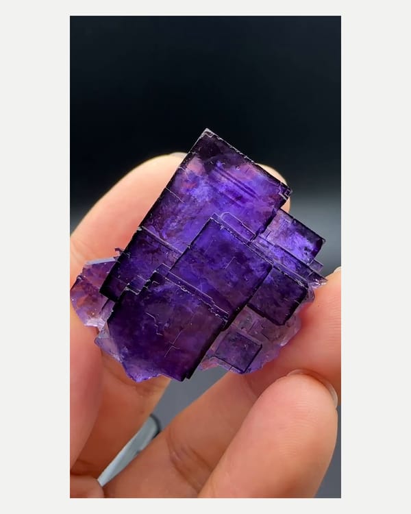 Complete reverse view of the exact fluorite specimen