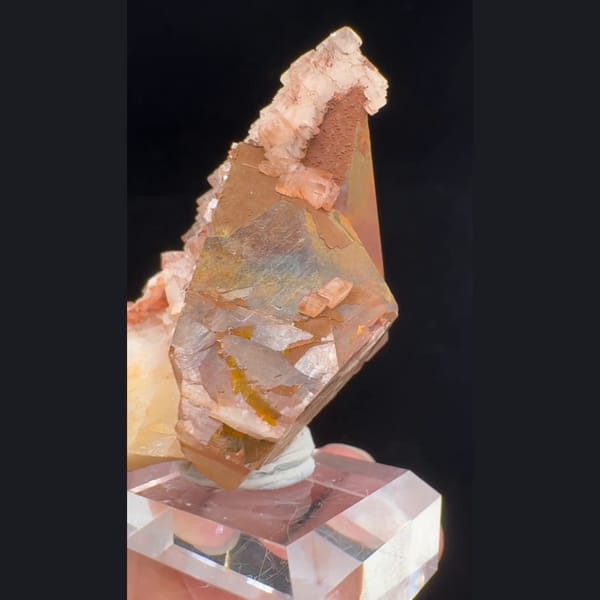 Pink Calcite on Dogtooth Calcite 7.0 cm — complete view (video frame)