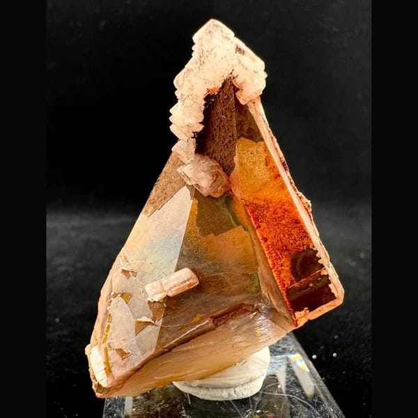 Pink Calcite on Dogtooth Calcite 7.0 cm — alternate view