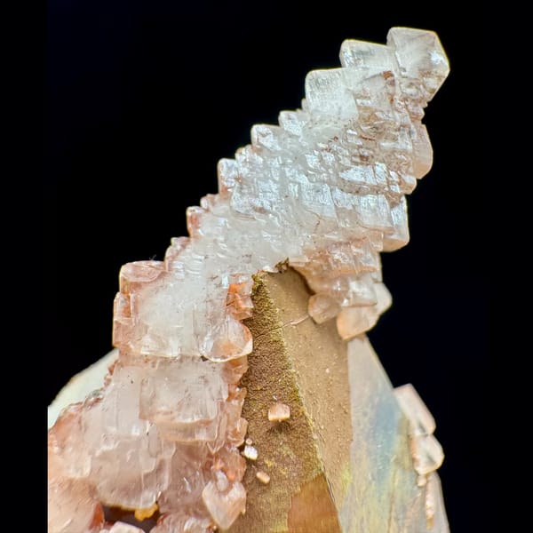 Pink Calcite on Dogtooth Calcite 7.0 cm — alternate view